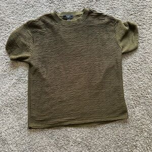 Forever 21 Olive Textured Short Sleeve Tee